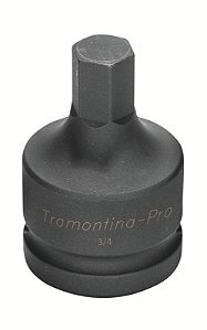 Soquete de Impacto Ponta Hexagopnal em Aço Cromo Molibdênio 11 mm - Encaixe 3/4'' Tramontina PRO