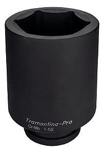 Soquete de Impacto Sextavado Longo em Aço Cromo Molibdênio 100 mm - Encaixe 1.1/2'' Tramontina PRO