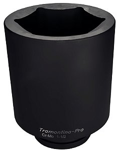 Soquete de Impacto Sextavado Longo em Aço Cromo Molibdênio 110 mm - Encaixe 1.1/2'' Tramontina PRO