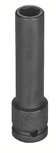 Soquete de Impacto Sextavado Longo em Aço Cromo Molibdênio 3/16'' - Encaixe 1/4'' Tramontina PRO