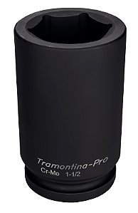 Soquete de Impacto Sextavado Longo em Aço Cromo Molibdênio 60 mm - Encaixe 1.1/2'' Tramontina PRO