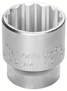 Soquete Estriado em Aço Cromo Vanádio 1.1/4" - Encaixe 1/2" Tramontina PRO