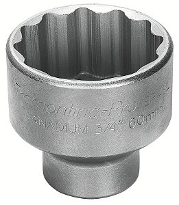 Soquete Estriado em Aço Cromo Vanádio 19 mm - Encaixe 3/4" Tramontina PRO