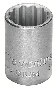 Soquete Estriado em Aço Cromo Vanádio 3/4" - Encaixe 3/8" Tramontina PRO