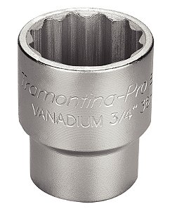 Soquete Estriado em Aço Cromo Vanádio 38 mm - Encaixe 3/4" Tramontina PRO