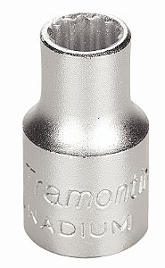 Soquete Estriado em Aço Cromo Vanádio 8 mm - Encaixe 3/8" Tramontina PRO