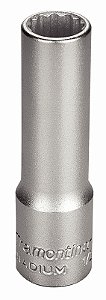 Soquete Estriado Longo em Aço Cromo Vanádio 1/2" - Encaixe 1/2" Tramontina PRO