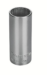 Soquete Estriado Longo em Aço Cromo Vanádio 21 mm - Encaixe 3/8" Tramontina PRO