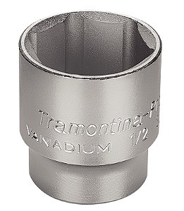 Soquete Sextavado em Aço Cromo Vanádio 1.1/4" - Encaixe 1/2" Tramontina PRO