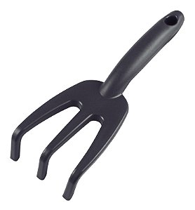Ancinho com 3 Dentes para Jardinagem Tramontina em Plástico Grafite