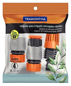 Conjunto para Irrigação Tramontina com Engates Rápidos e Esguicho 4 Peças