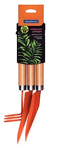 Conjunto para Jardinagem Tramontina Peças Metálicas com Cabo de Madeira 3 Peças