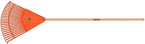 Vassoura Plástica Laranja Tramontina com 26 Dentes e Cabo de Madeira 120 cm Desmontado - Kit com 16