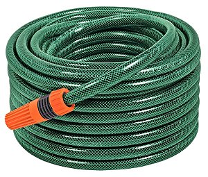 Mangueira Flex Tramontina Verde em PVC 3 Camadas 25 m com Engate Rosqueado e Esguicho