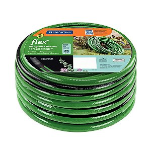 Mangueira Flex para Jardim Tramontina Verde com Faixa Preta em PVC 4 Camadas 15 m