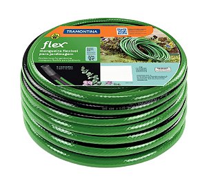 Mangueira Flex para Jardim Tramontina Verde com Faixa Preta em PVC 4 Camadas 20 m