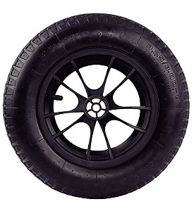 Pneu com Câmara Tramontina 3.25/8" com Roda Plástica e Bucha Plástica para Carrinho de Mão