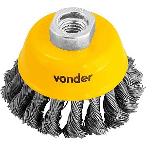 Escova de aço inox tipo copo 3" torcida VONDER
