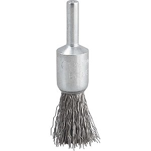 Escova pincel 16mm aço inox cerdas onduladas haste 1/4" VONDER