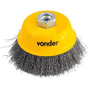 Escova de aço inox tipo copo 4" ondulada VONDER