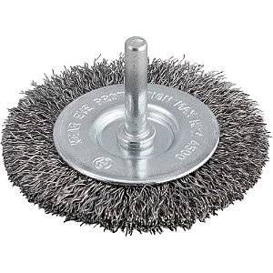 Escova circular 3" cerdas em aço inox 4.500/min com haste 1/4" VONDER