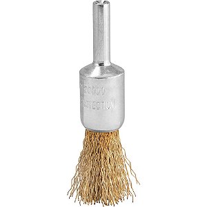 Escova de aço latonado ondulado tipo pincel 16mm VONDER