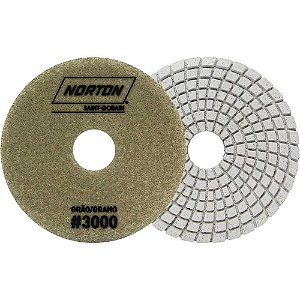 Disco de lixa diamantado flexível com costado em pluma 100mm grão 3.000 Brilho D'água NORTON
