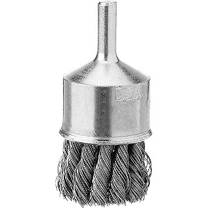 Escova pincel de aço carbono 1" trançada para retífica reta com pinça de 1/4" DW49005 DEWALT