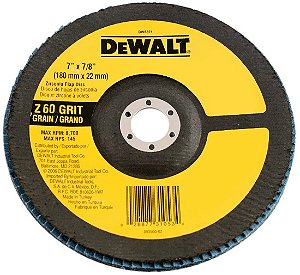 Flap-disc disco de desbaste/acabamento 7" - 180mm cônico grão 60 DEWALT