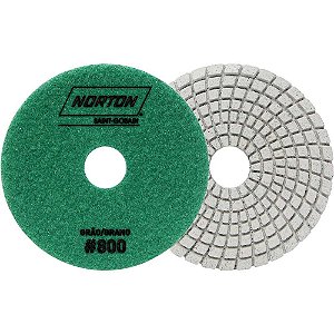 Disco de lixa diamantado flexível com costado em pluma 100mm grão 800 Brilho D'água NORTON