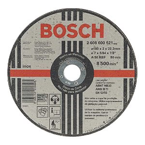 Disco de corte 180mm x 2,0mm x 22,23mm BOSCH