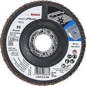 Flap-disc disco de desbaste/acabamento 4.1/2" - 115mm curvo grão 80 2 608 619 290 BOSCH