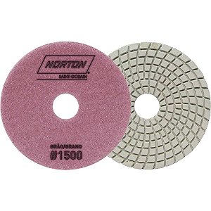 Disco de lixa diamantado flexível com costado em pluma 100mm grão 1.500 Brilho D'água NORTON