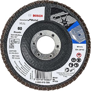 Flap-disc disco de desbaste/acabamento 4.1/2" - 115mm curvo grão 60 2 608 619 289 BOSCH