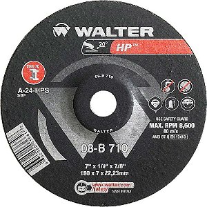 Disco de desbaste 180,0mm x 7,0mm x 22,23mm 08B710 WALTER