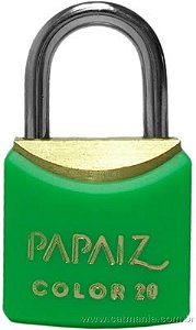 Cadeado de latão corpo plastificado 40mm Verde PAPAIZ