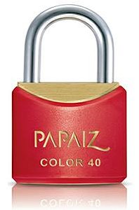 Cadeado de latão corpo plastificado 30mm Vermelho PAPAIZ