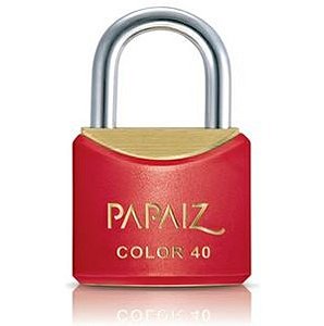 Cadeado de latão corpo plastificado 25mm Vermelho PAPAIZ