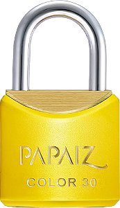 Cadeado de latão corpo plastificado 30mm Amarelo PAPAIZ