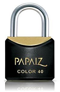 Cadeado de latão corpo plastificado 30mm Preto PAPAIZ
