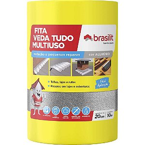 Fita autoadesiva com película em alumínio 20cm x 10m VEDA TUDO BRASILIT QUARTZOLIT