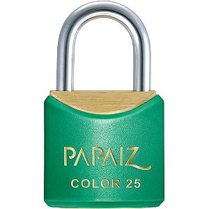 Cadeado de latão corpo plastificado 25mm Verde PAPAIZ