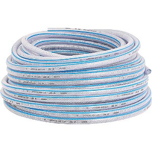 Mangueira PVC cristal trançada VPT 250 libras 1/4" rolo com 50 metros VONDER