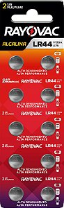 Bateria alcalina LR44 1,5V  embalagem com 10 peças V13GA-5 RAYOVAC