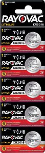 Bateria de lítio CR2016 3V 5 peças RAYOVAC