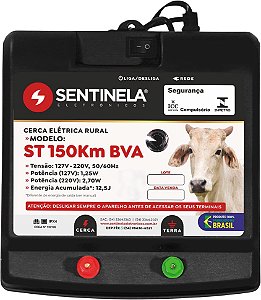 Eletrificador de cerca elétrica 150 km com alcance de 20.000m 2010 SENTINELA