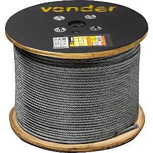 Cabo de aço galvanizado alma de fibra 7,94mm - 5/16" 6 x 19S rolo com 1.000 metros VONDER