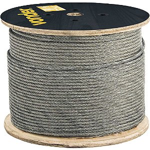 Cabo de aço galvanizado alma de fibra 6,35mm - 1/4" 6 x 19S VONDER