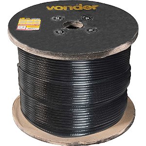 Cabo de aço plastificado preto alma de fibra 4,76mm - 3/16" 6 x 19M rolo com 500 metros VONDER
