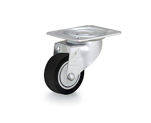 Rodízio giratório leve 3" de polipropileno preto GLR 312 PPC RODCAR